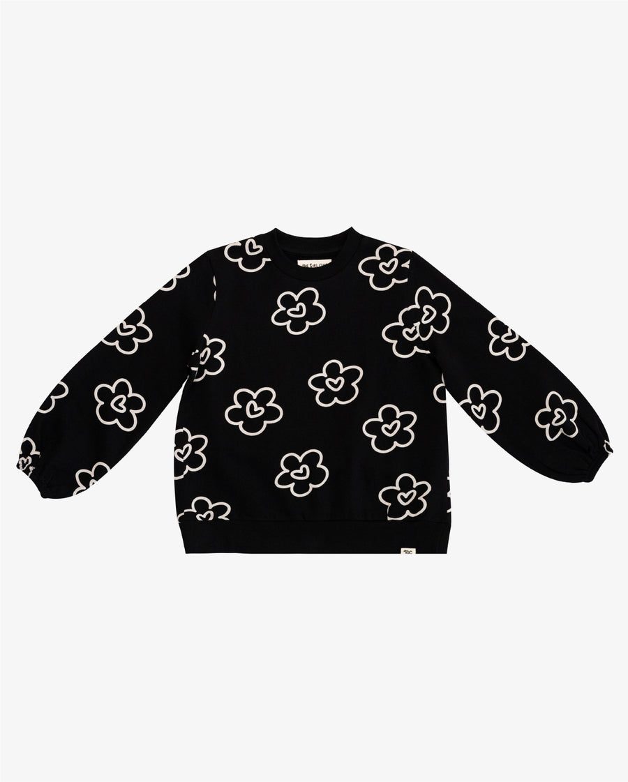 THE GIRL CLUB | Black Flower Heart Crew