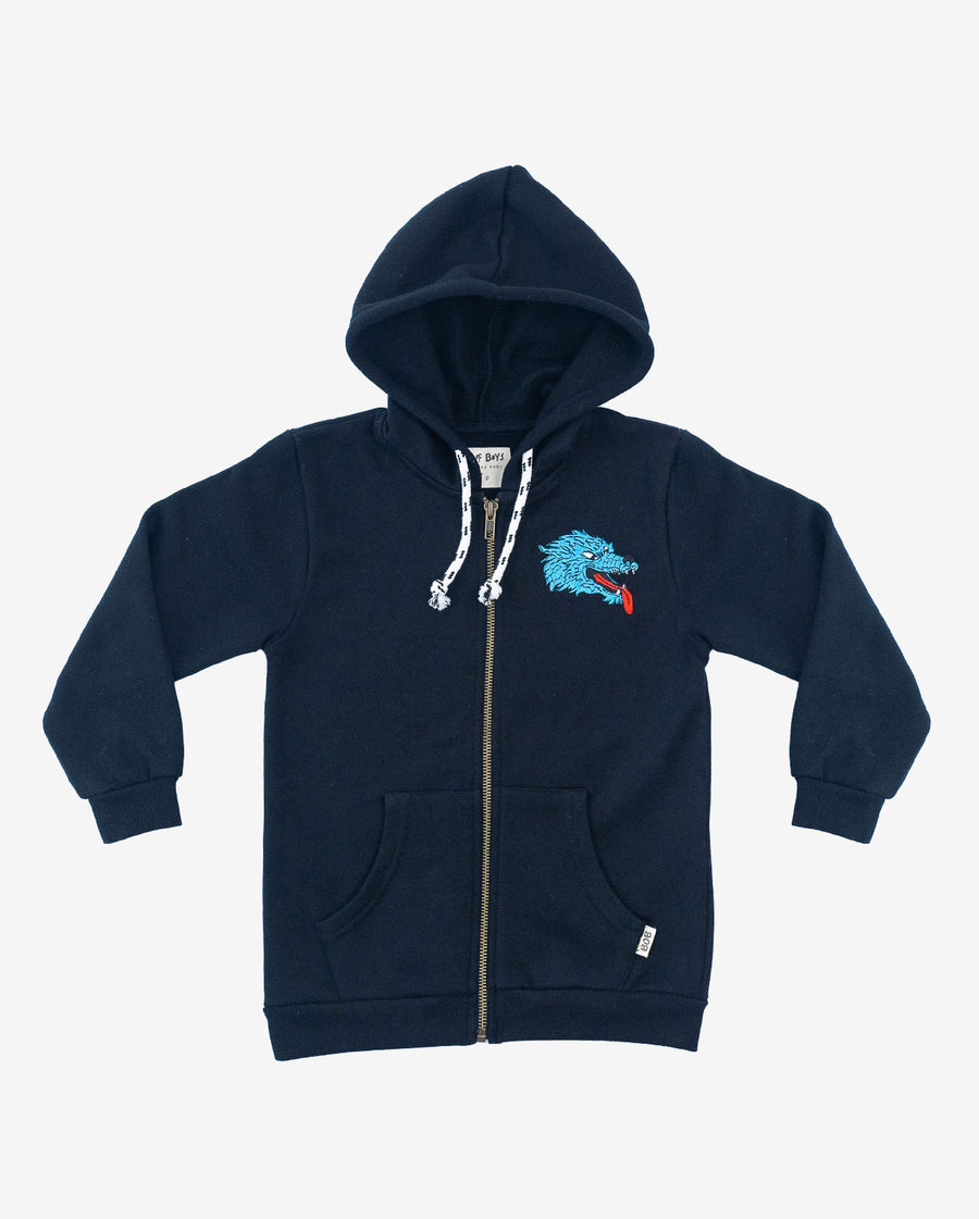 BAND OF BOYS | Black Wolf Zip Hood