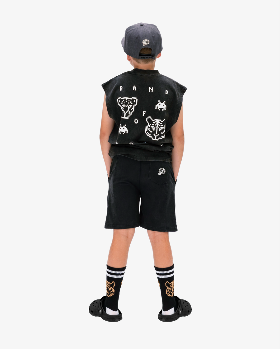 BAND OF BOYS | Charcoal BOB Pixelated Flat Peak Cap