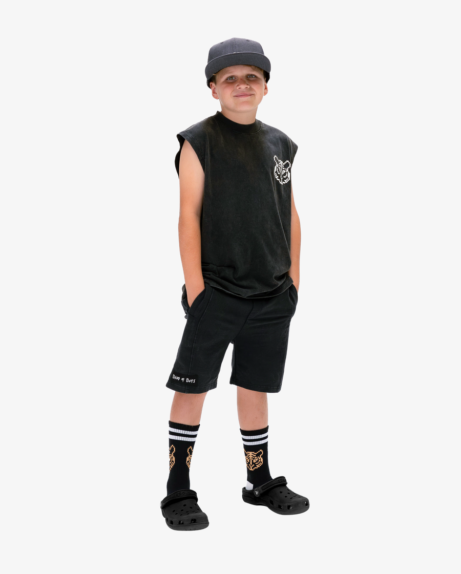 BAND OF BOYS | Charcoal BOB Pixelated Flat Peak Cap
