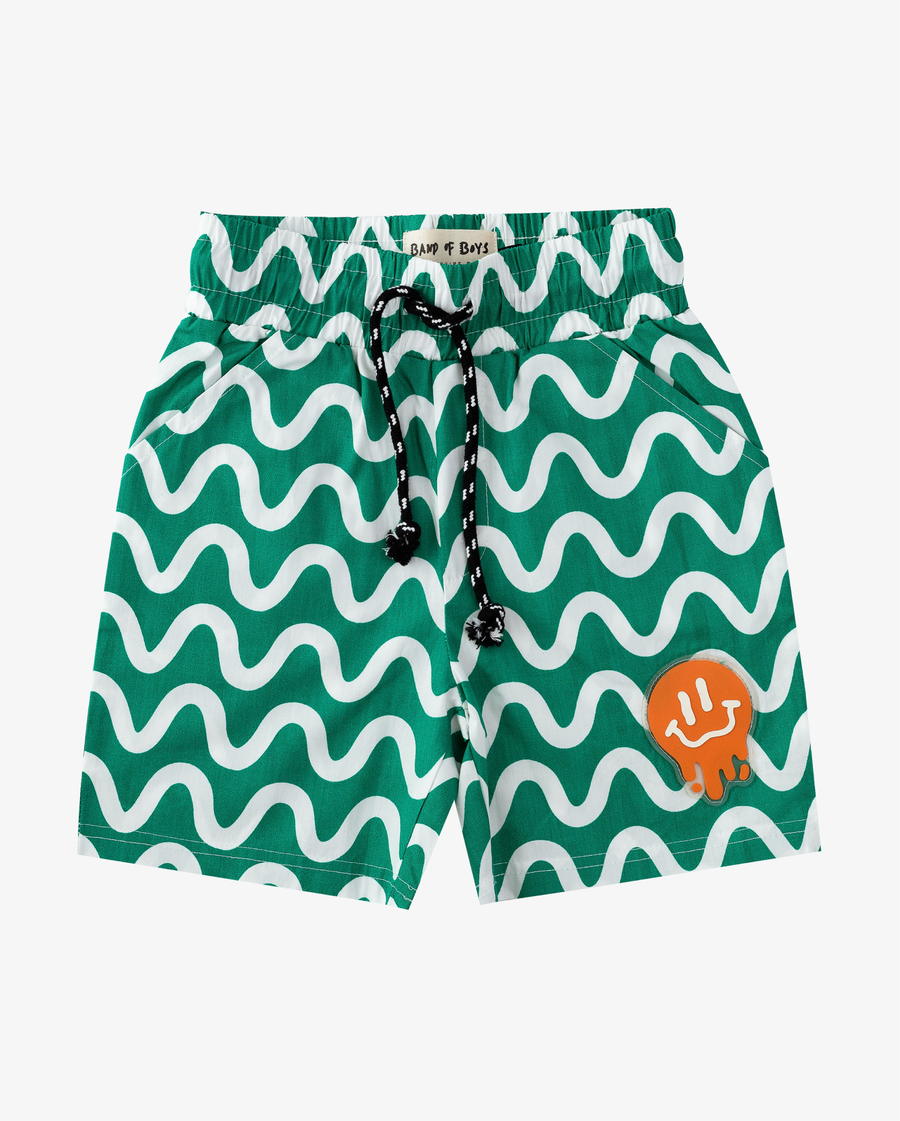 BAND OF BOYS | Green Squiggle Shorts