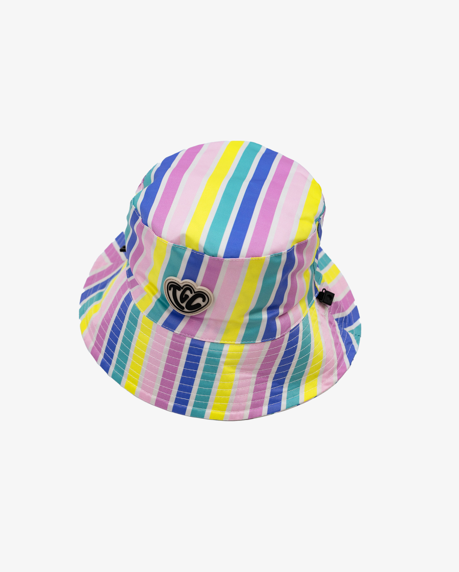 THE GIRL CLUB | Rainbow Stripe Reversible Bucket Hat