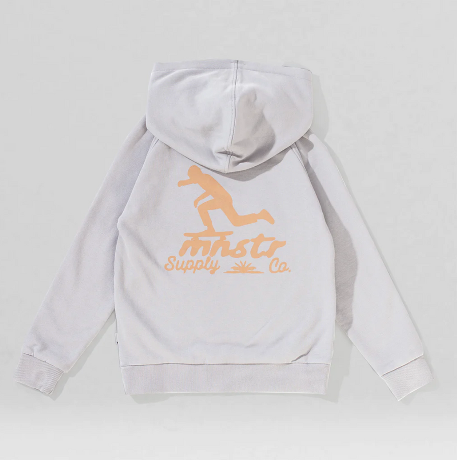 CHEST HIGH HOODY WASHED CHARCOAL-Mnstr Kids