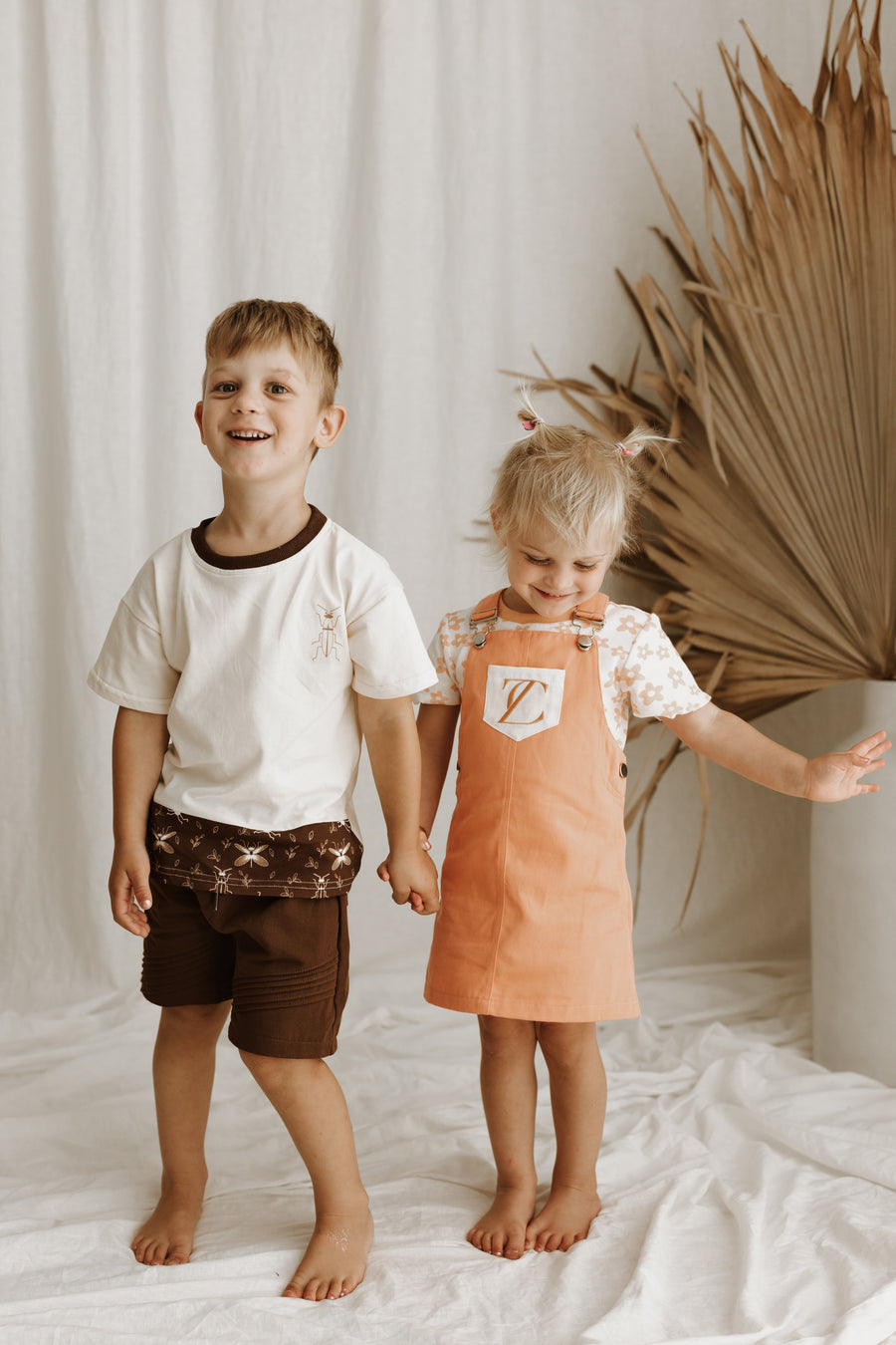 Apricot Dungaree Dress