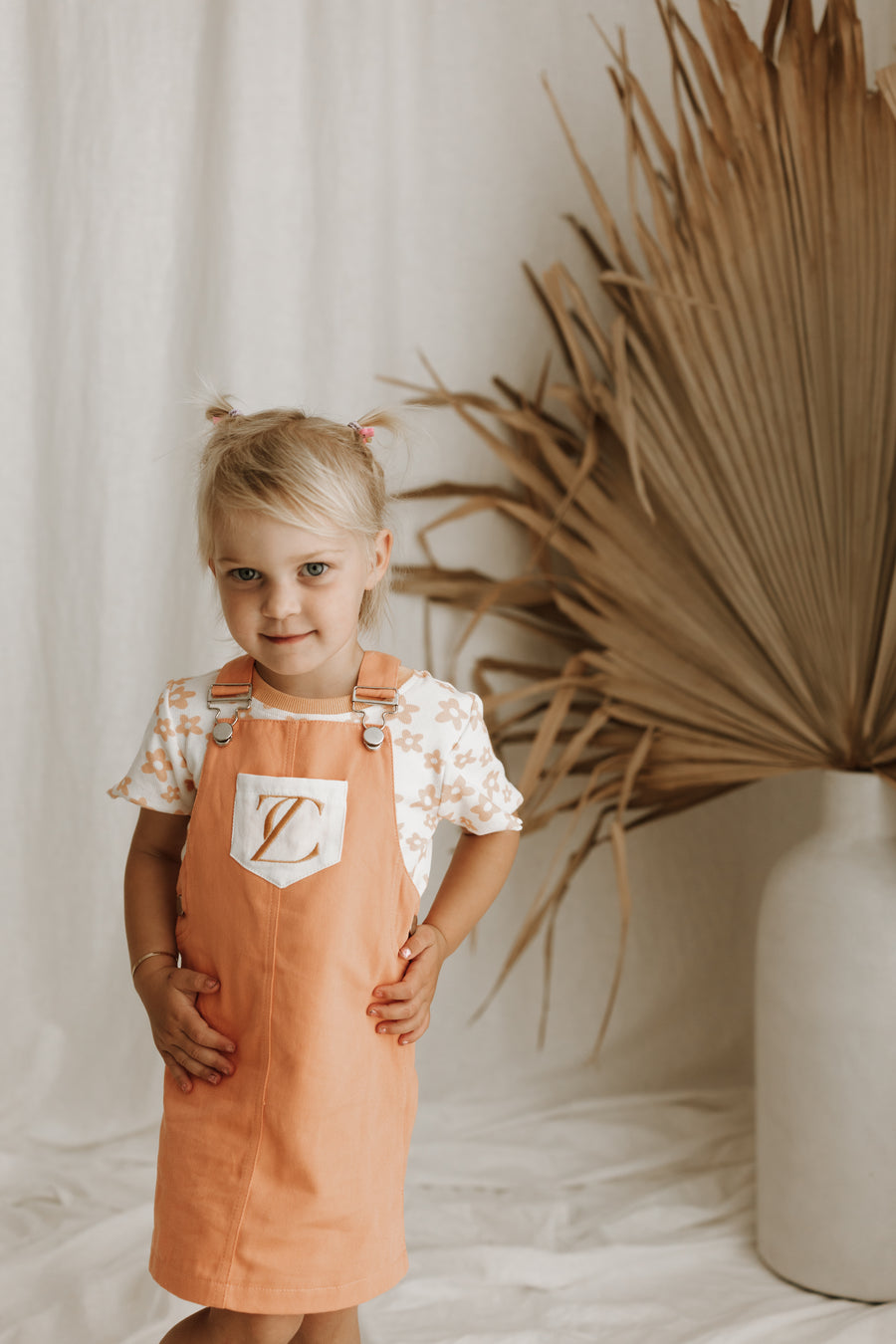 Apricot Dungaree Dress