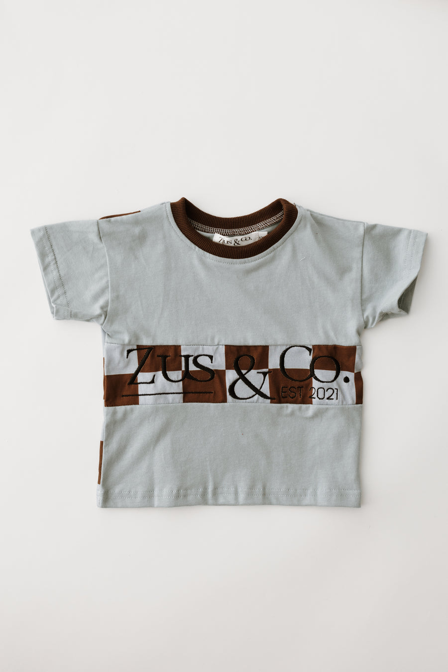 Sky Checkered Signature Tee