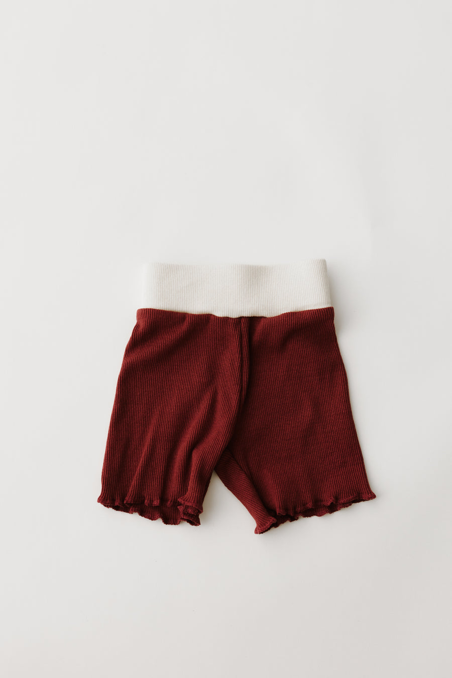 Maroon Ribbed shorts