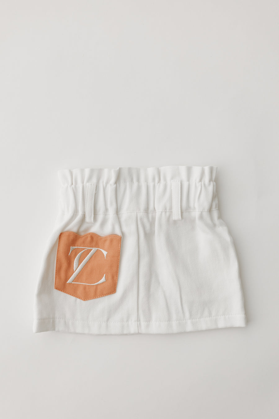Apricot-Milk White Demin Skirt
