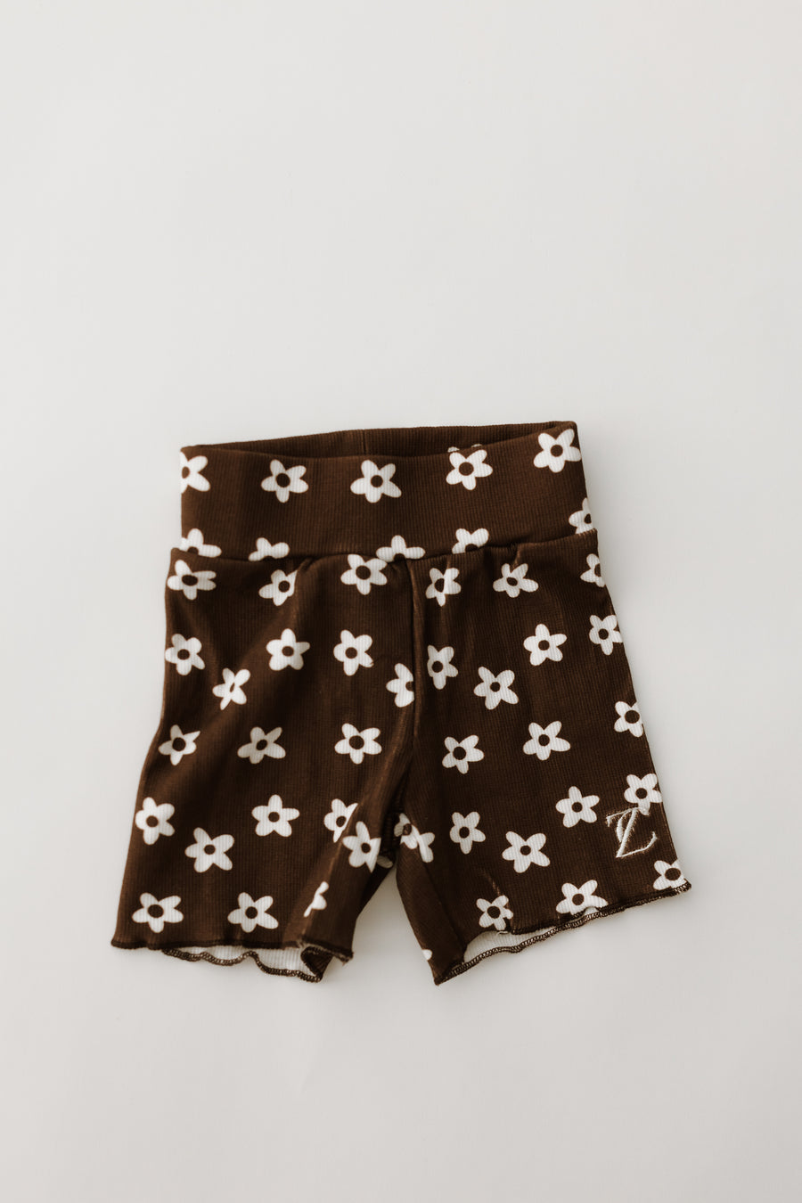 Cocoa-Wild Flower Ribbed shorts