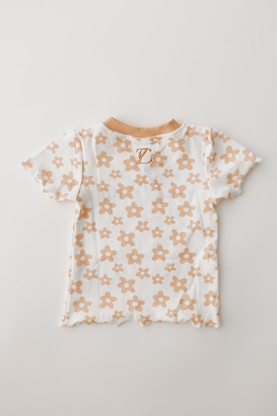 Apricot Wild Flower Ribbed Tee
