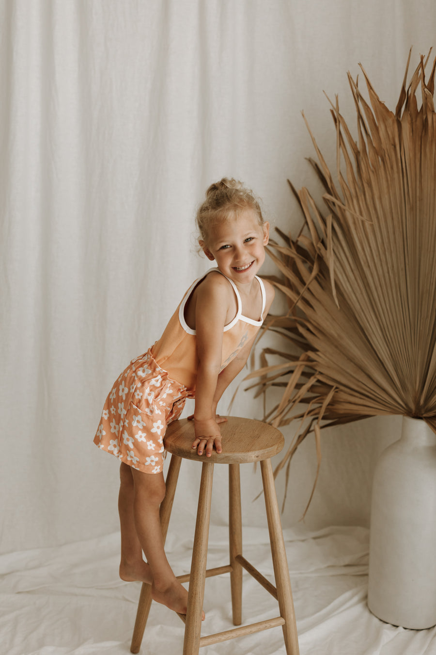 Apricot Wild Flower Girls Shorts
