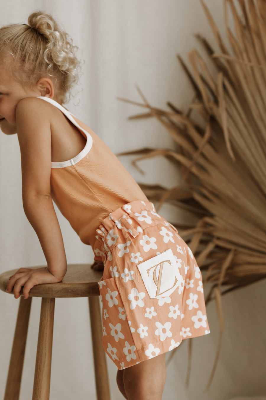 Apricot Wild Flower Girls Shorts