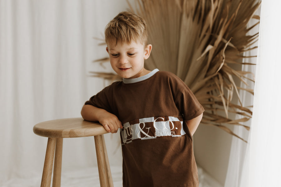 Cocoa Checkered Signature Tee