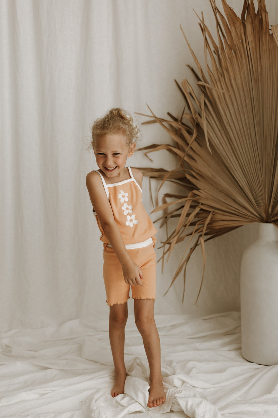 Apricot Ribbed shorts