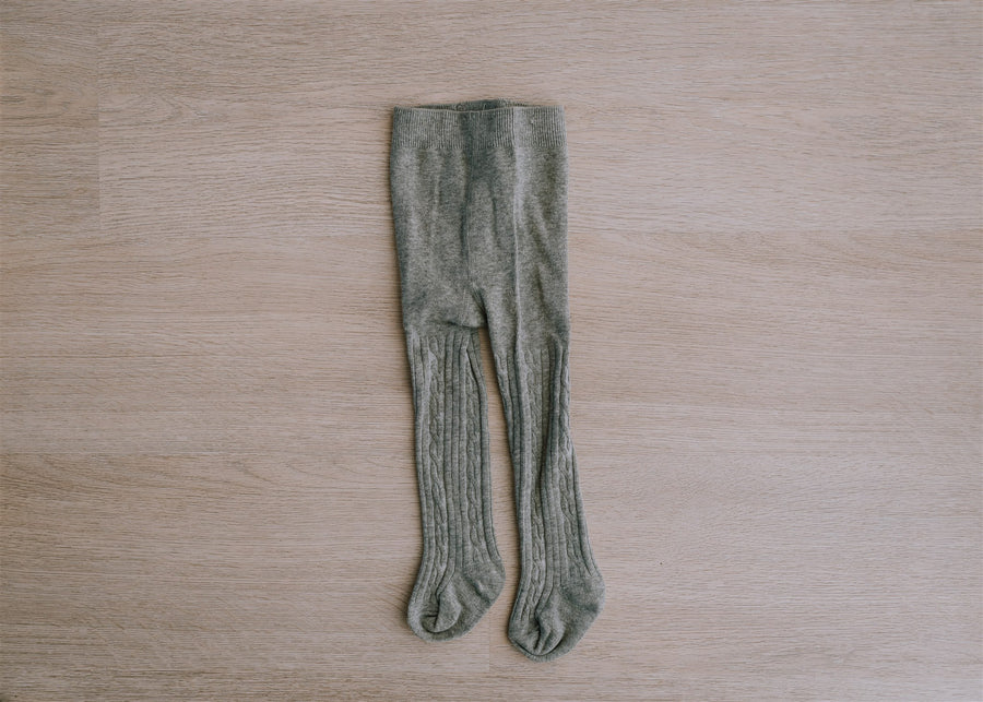 Winter Ribbed Grey Tights