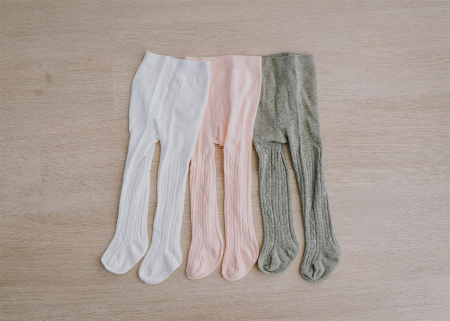 Winter Ribbed Pink Tights