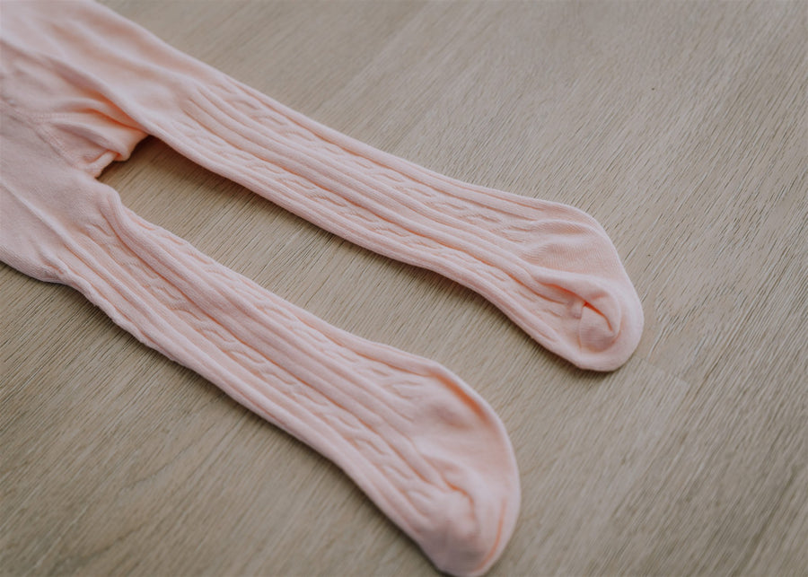 Winter Ribbed Pink Tights