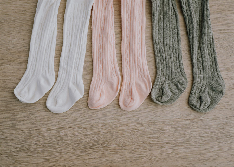 Winter Ribbed Pink Tights