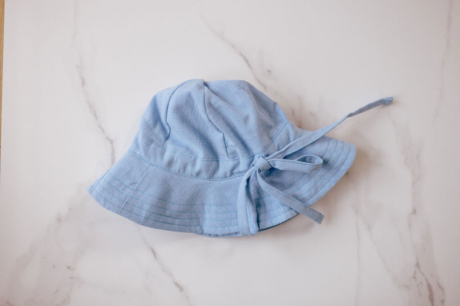 Sky Blue Linen Sunhat
