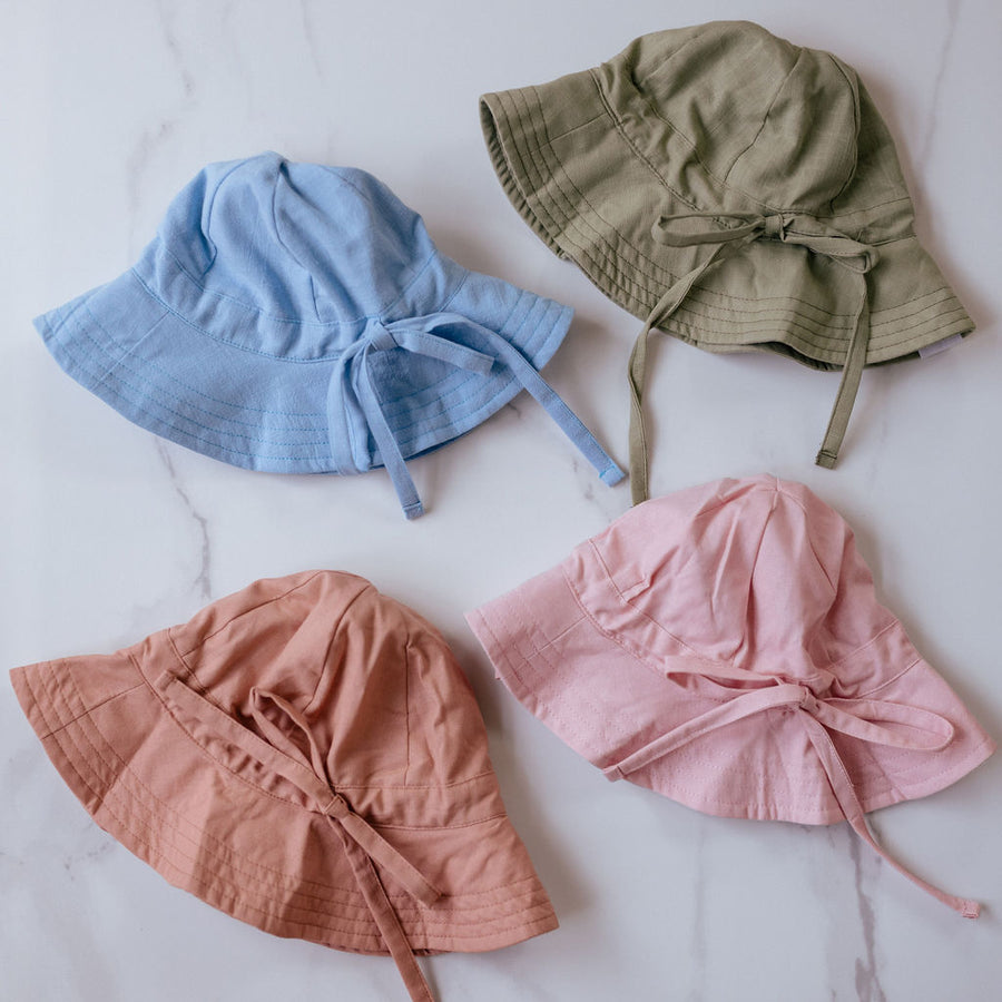 Sky Blue Linen Sunhat